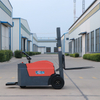 Station-driven electric forklift trucks with an excellent operating feel